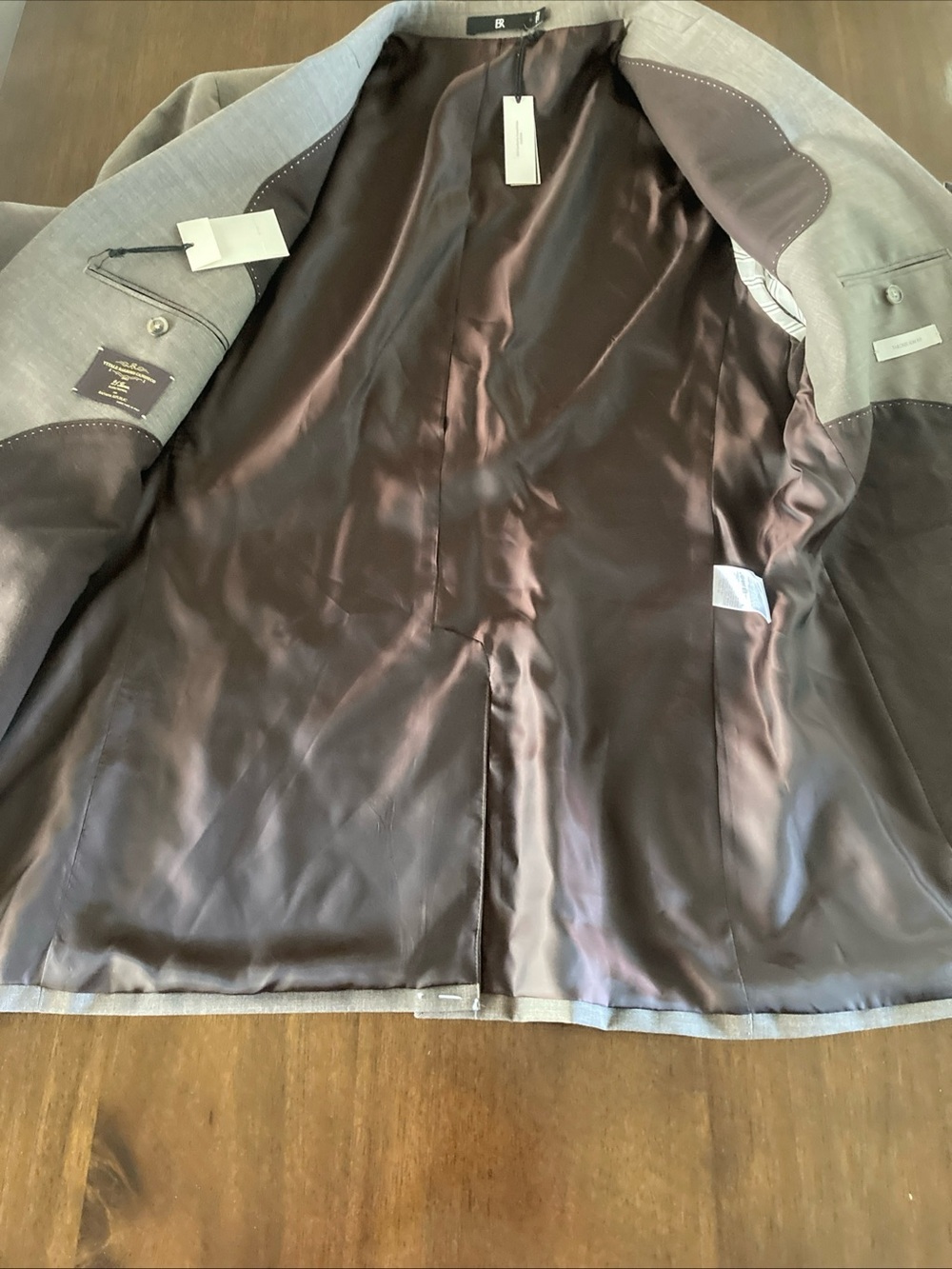 Banana Republic Vitale Barberis Canónico wool Men's- Tailored Sport Coat Taupe - Picture 9 of 16